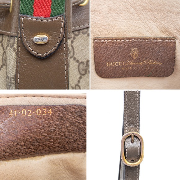 Gucci Ophidia GG Bucket Bag Vintage Web Stripe Leather Trim Crossbody  Bag - Picture 9 of 10